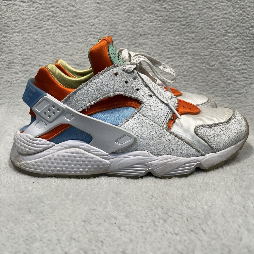 Nike Air Huarache White Safety Orange Men's 8.5 Sneakers Athletic Shoes with Box